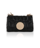 Black | Tara Quilted Faux Leather Mini Crossbody Front