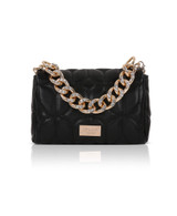 Black | Tara Quilted Faux Leather Mini Crossbody Back