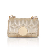 Gold | Tara Quilted Faux Leather Mini Crossbody Front