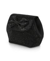 Black | Hallie Crystal Mini Baguette Pouch Clutch Side
