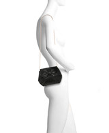 Black | Hallie Crystal Mini Baguette Pouch Clutch Form