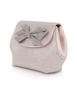 Champagne | Hallie Crystal Mini Baguette Pouch Clutch Side