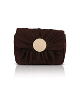 Brown | Romie Pleated Mini Crossbody Front