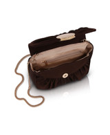 Brown | Romie Pleated Mini Crossbody Open