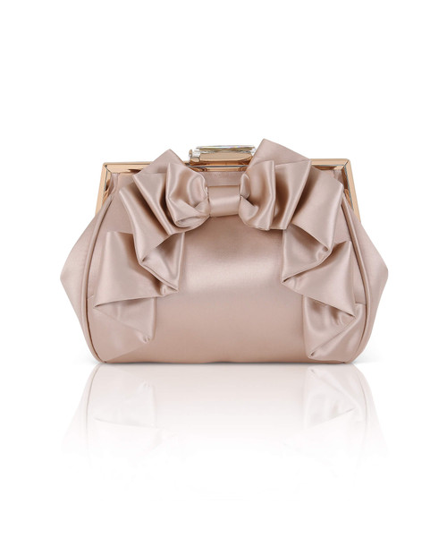 Champagne | Mae Signature Satin Pouch Front