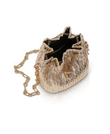 Gold | Diana Faux Leather Bucket Bag Open