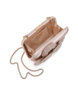 Champagne | Fleur Floral Minaudiere Box Clutch Open