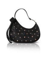 Black | Arabella Faux Leather Shoulder Handbag Front