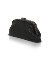 Black | Brielle Crystal Pouch with Crystal Frame Side