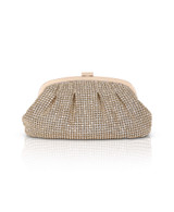 Gold | Khari Rhinestone Pleated Pouch Back