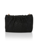 Black | Vivienne Crystal Mesh Pleated Pouch Back