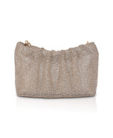 Gold | Vivienne Crystal Mesh Pleated Pouch Back