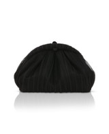 Black | Vale Pleated Tulle and Satin Mini Pouch Clutch Back