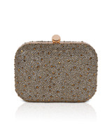 Gold | Celest Crystal Mini Minaudiere Clutch Front