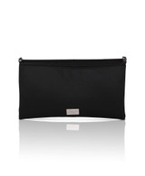 Black | Mika Mixed Crystal Satin Envelope Clutch Back
