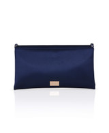 Navy | Mika Mixed Crystal Satin Envelope Clutch Back