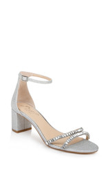 Silver Glitter | Joanne Strappy Block Heel