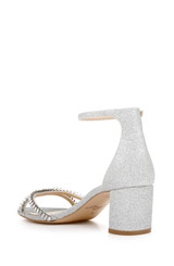 Silver Glitter | Joanne Strappy Block Heel