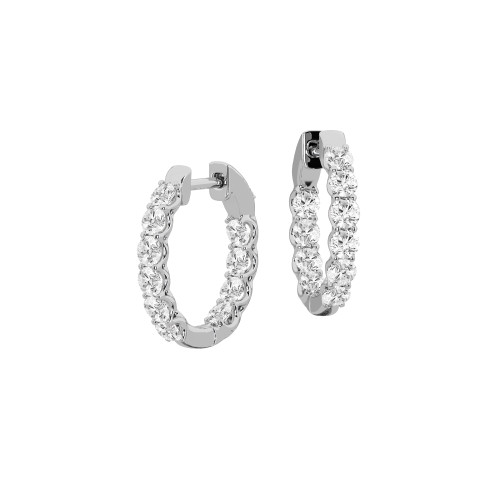 JOE856-GW4 | Small Diamond Hoop Earrings