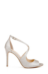 Light Gold | Jonna Glitter Peep Toe Pumps