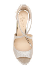 Light Gold | Jonna Glitter Peep Toe Pumps