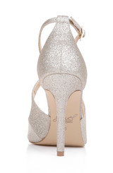 Light Gold | Jonna Glitter Peep Toe Pumps