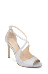 Silver | Jonna Glitter Peep Toe Pumps