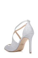 Silver | Jonna Glitter Peep Toe Pumps