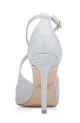 Silver  | Jonna Glitter Peep Toe Pumps