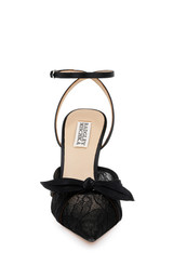 Black | Josie Lace Ankle Strap Pumps Front