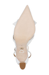 White | Josie Lace Ankle Strap Pumps Sole