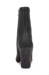 Black | Jovanna Glitter Block Heel Bootie
