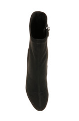 Black Suede | Jovanna Glitter Block Heel Bootie