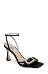 Black | Judith Heeled Square Toe Sandals Front Side