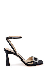 Black | Judith Heeled Square Toe Sandals Side