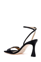 Black | Judith Heeled Square Toe Sandals Back Side