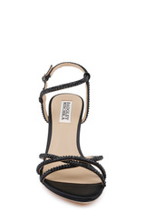 Black | Julietta Satin Stiletto Sandals Front