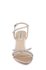 Nude | Julietta Satin Stiletto Sandals Front
