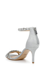 Silver Glitter | Caroline Embellished Strap Evening Shoe