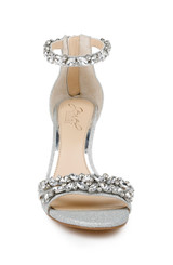Silver Glitter | Caroline Embellished Strap Evening Shoe