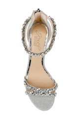 Silver Glitter | Caroline Embellished Strap Evening Shoe