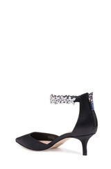 Black | Robles Crystal Embellished Kitten Heel