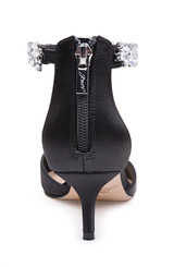 Black | Robles Crystal Embellished Kitten Heel