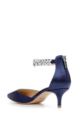Navy | Robles Crystal Embellished Kitten Heel Back Side