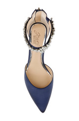 Navy | Robles Crystal Embellished Kitten Heel Top