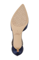 Navy | Robles Crystal Embellished Kitten Heel Sole