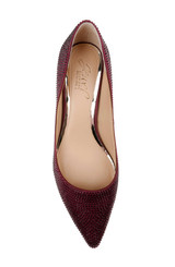 Bordeaux Satin | Frenchie Pointed Toe Kitten Heel Top