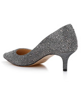 Smoke Fabric | Frenchie Pointed Toe Kitten Heel