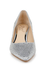 Silver Satin | Frenchie Pointed Toe Kitten Heel 