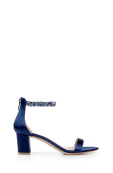 Navy | Catalina Open Toe Block Heel Side